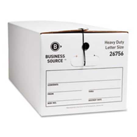 Business Source Storage Box- Medium-duty- Letter- 12-CT- White-Black BU463502